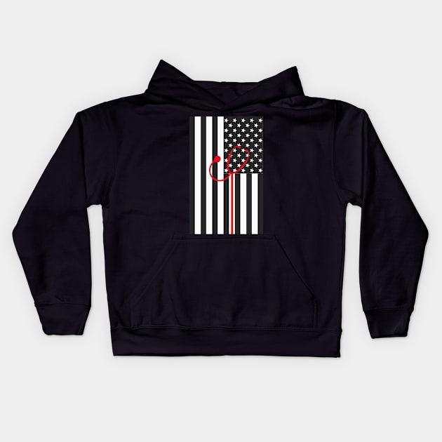 Copy of Thin White Line, Emergency Rescue EMS and EMT Gifts Kids Hoodie by 3QuartersToday